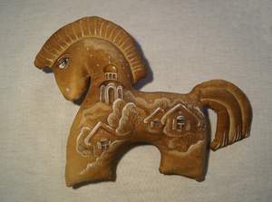 Сказочный конь (текстильная игрушка, роспись)
