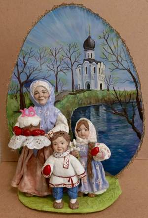 "Светлый праздник" (вата, акрил, 35 см.)