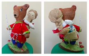 "Маша и медведь" (ткань, пряжа, акрил) Василиса Ж.