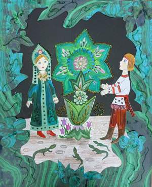 "Каменный цветок" (бумага, акварель, гуашь, 30/40) Лиза М.